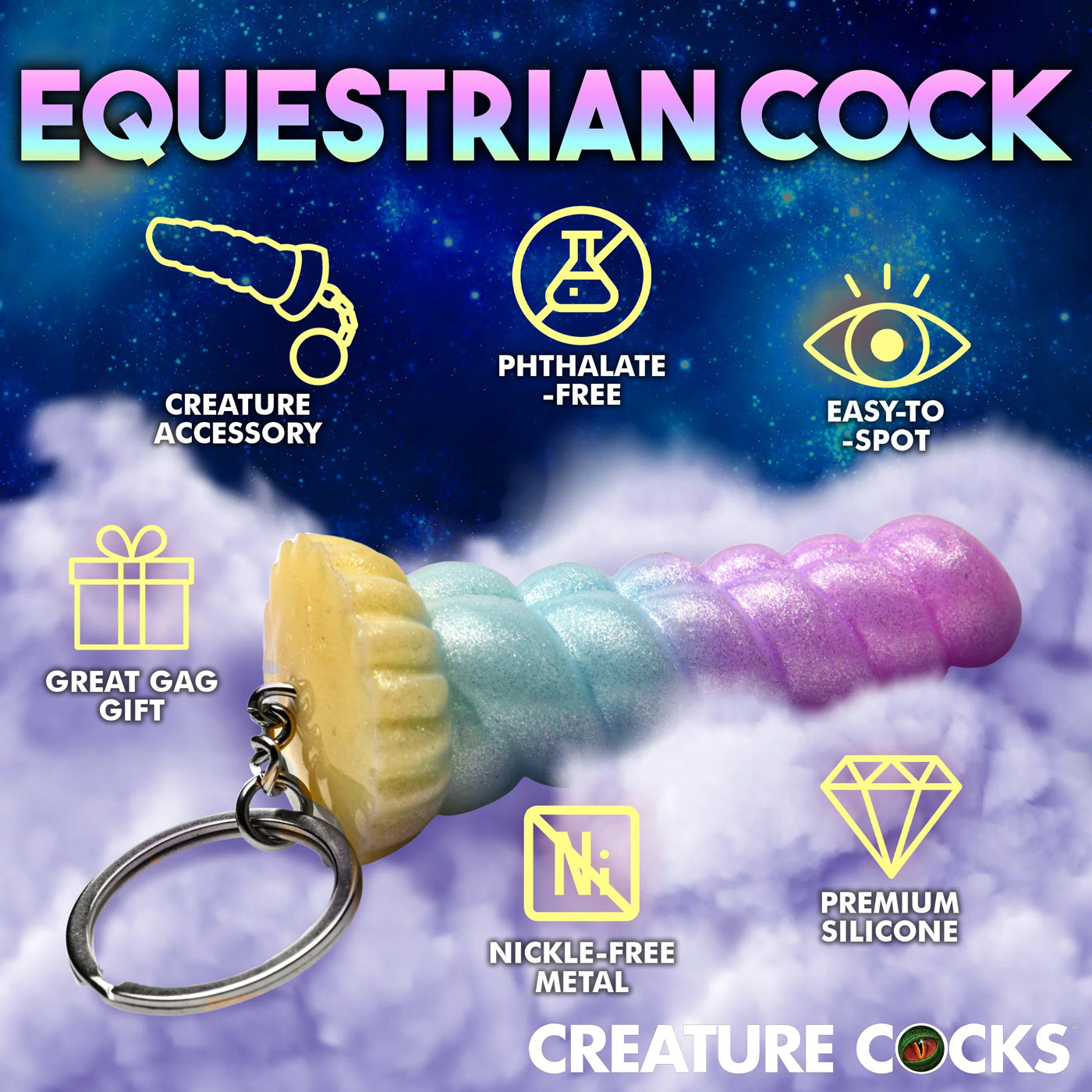 Mystique Unicorn Keychain-Gag Gifts & Novelties-XR Brands Creature Cocks-Andy's Adult World