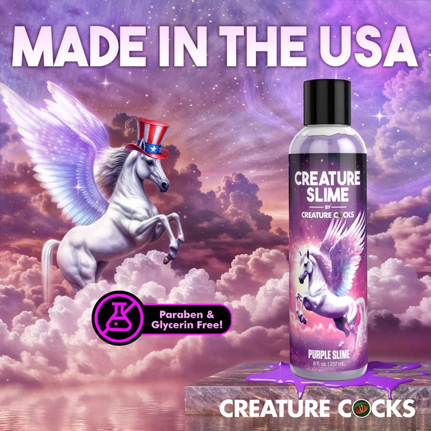 8oz Creature Slime Purple Slime Water-Based - Lubricant-Lubricants Creams & Glides-XR Brands Creature Cocks-Andy's Adult World