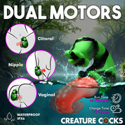 Tongue Lasher Silicone Vibrator - Green-Vibrators-XR Brands Creature Cocks-Andy's Adult World