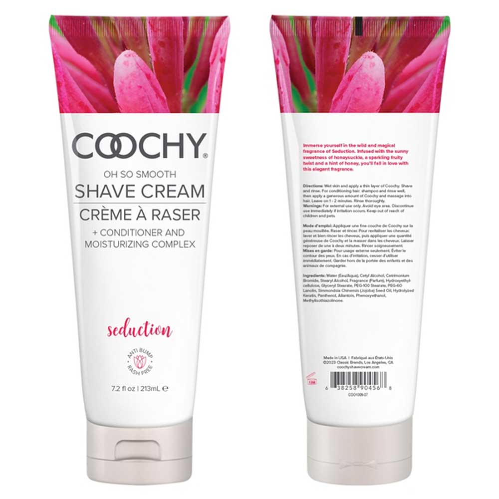 Coochy Oh So Smooth Shave Cream - Seduction - 7.2 Oz-Bath & Body-Classic Brands-Andy's Adult World