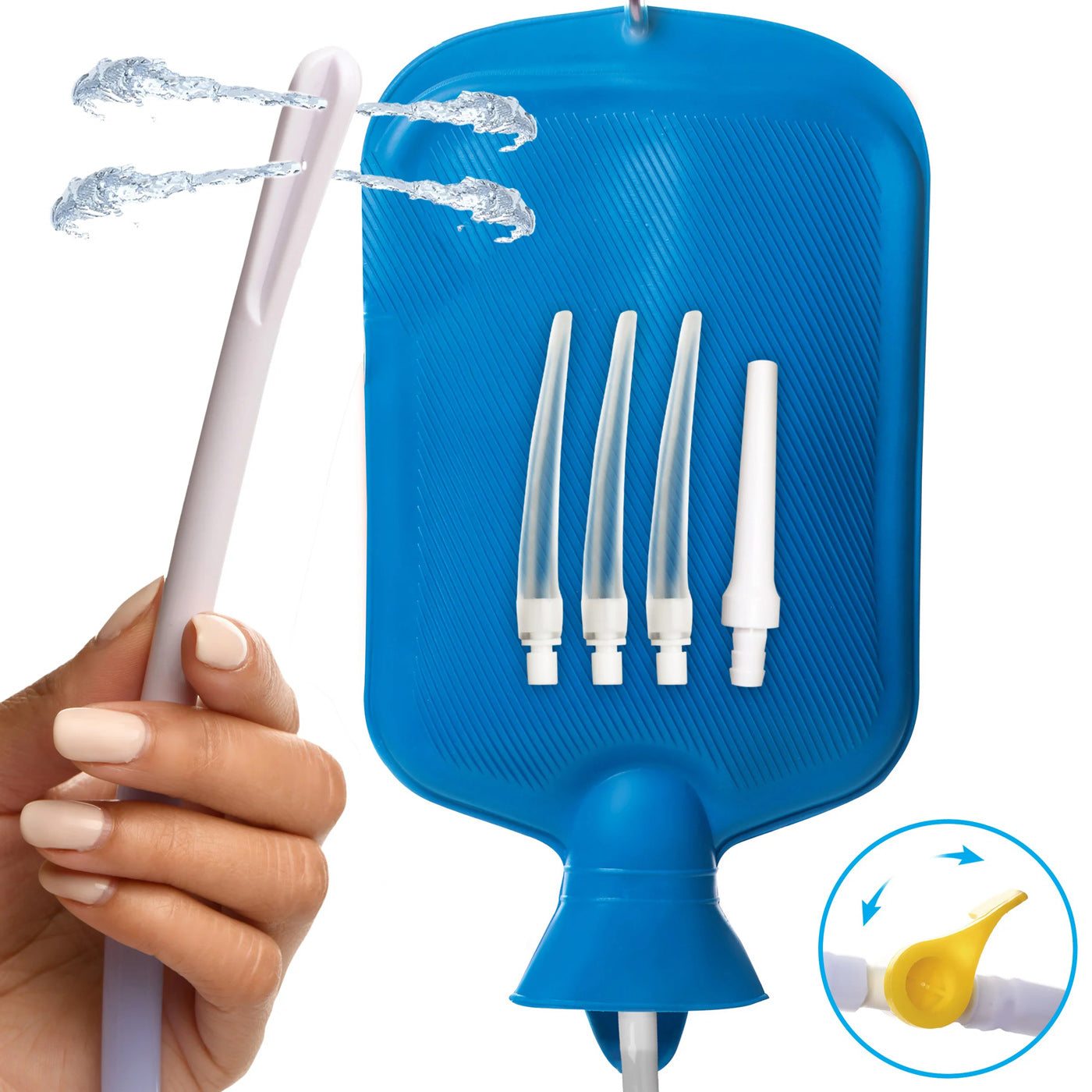 Deluxe Shower Enema Kit - Blue-Anal Toys & Stimulators-XR Brands Clean Stream-Andy's Adult World