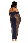 Bodystocking Gown - Queen Size - Denim-Lingerie & Sexy Apparel-Dreamgirl-Andy's Adult World