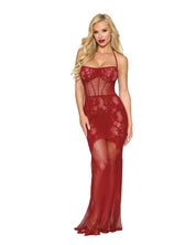 Bodystocking Gown Dmnd - One Size - Red-Lingerie & Sexy Apparel-Dreamgirl-Andy's Adult World