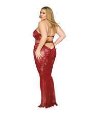 Bodystocking Gown Dmnd - One Size Queen - Red-Lingerie & Sexy Apparel-Dreamgirl-Andy's Adult World