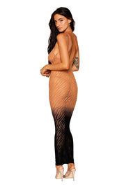 Bodystocking Gown - One Size - Black/copper-Lingerie & Sexy Apparel-Dreamgirl-Andy's Adult World