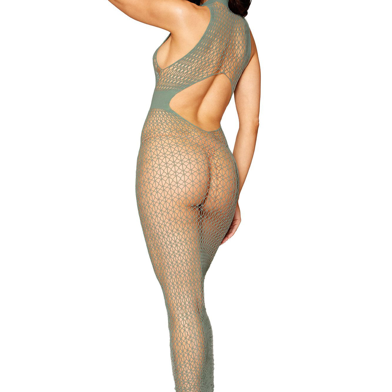 Bodystocking Gown - One Size - Sage-Lingerie & Sexy Apparel-Dreamgirl-Andy's Adult World