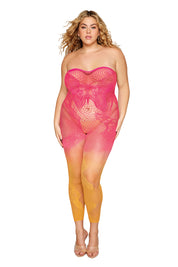 Versatile Bodystocking - Queen Size - Watermelon/mimosa-Lingerie & Sexy Apparel-Dreamgirl-Andy's Adult World