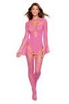 Garter Dress With Thigh High and Shrug - One Size - Milkshake Pink-Lingerie & Sexy Apparel-Dreamgirl-Andy's Adult World