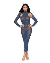 Bodystocking Gown Dmnd - One Size - Navy-Lingerie & Sexy Apparel-Dreamgirl-Andy's Adult World