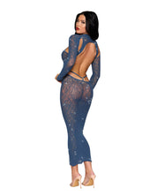 Bodystocking Gown Dmnd - One Size - Navy-Lingerie & Sexy Apparel-Dreamgirl-Andy's Adult World