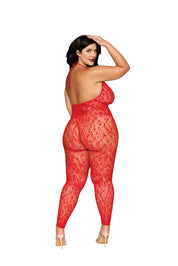 Rhinestone Bodystocking Dmnd - Queen Size - Poinsettia-Lingerie & Sexy Apparel-Dreamgirl-Andy's Adult World