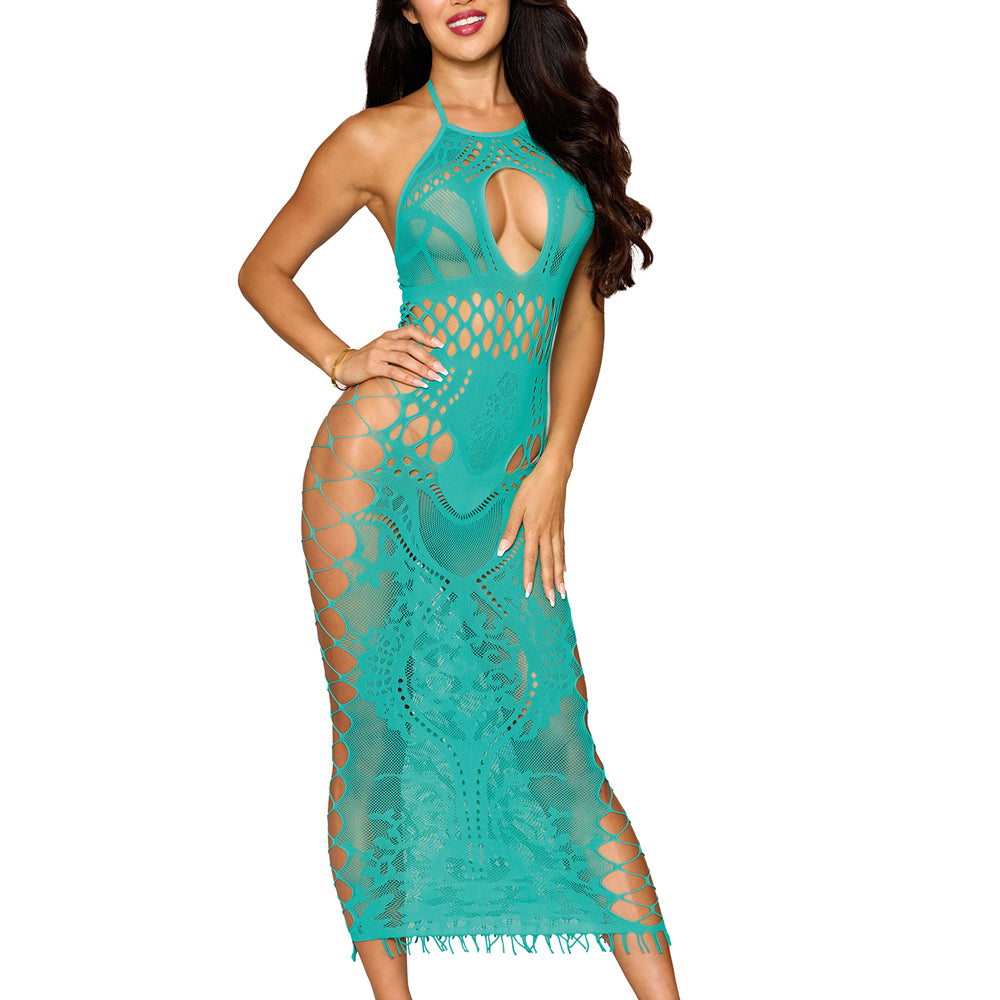 Bodystocking Gown Dmnd - One Size - Agate-Lingerie & Sexy Apparel-Dreamgirl-Andy's Adult World