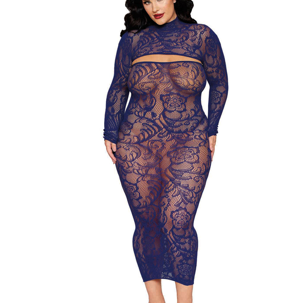 Bodystocking Gown and Shrug Dmnd - Queen - Eclipse-Lingerie & Sexy Apparel-Dreamgirl-Andy's Adult World