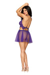 Babydoll and G-String - One Size - Violet-Lingerie & Sexy Apparel-Dreamgirl-Andy's Adult World