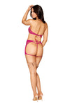 Garter Slip and G-String - One Size - Beet-Lingerie & Sexy Apparel-Dreamgirl-Andy's Adult World