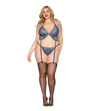 Bustier and G-String - One Size Queen - Blue-Lingerie & Sexy Apparel-Dreamgirl-Andy's Adult World