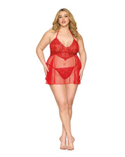 Babydoll and G-String Dmnd - One Size Queen - Red-Lingerie & Sexy Apparel-Dreamgirl-Andy's Adult World