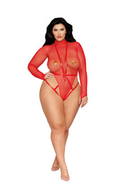 Teddy and Harness Dmnd - Queen Size - Poinsettia-Lingerie & Sexy Apparel-Dreamgirl-Andy's Adult World