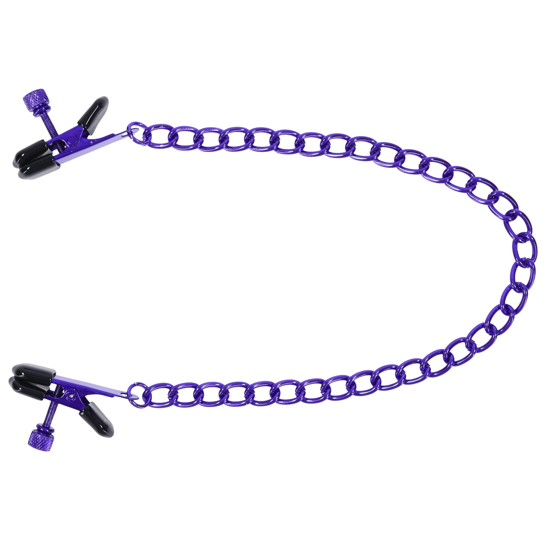 Merci - Chained Up - Nipple Clamps - Violet/black-Nipple Stimulators-Doc Johnson-Andy's Adult World