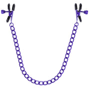 Merci - Chained Up - Nipple Clamps - Violet/black-Nipple Stimulators-Doc Johnson-Andy's Adult World