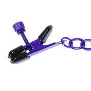 Merci - Chained Up - Nipple Clamps - Violet/black-Nipple Stimulators-Doc Johnson-Andy's Adult World