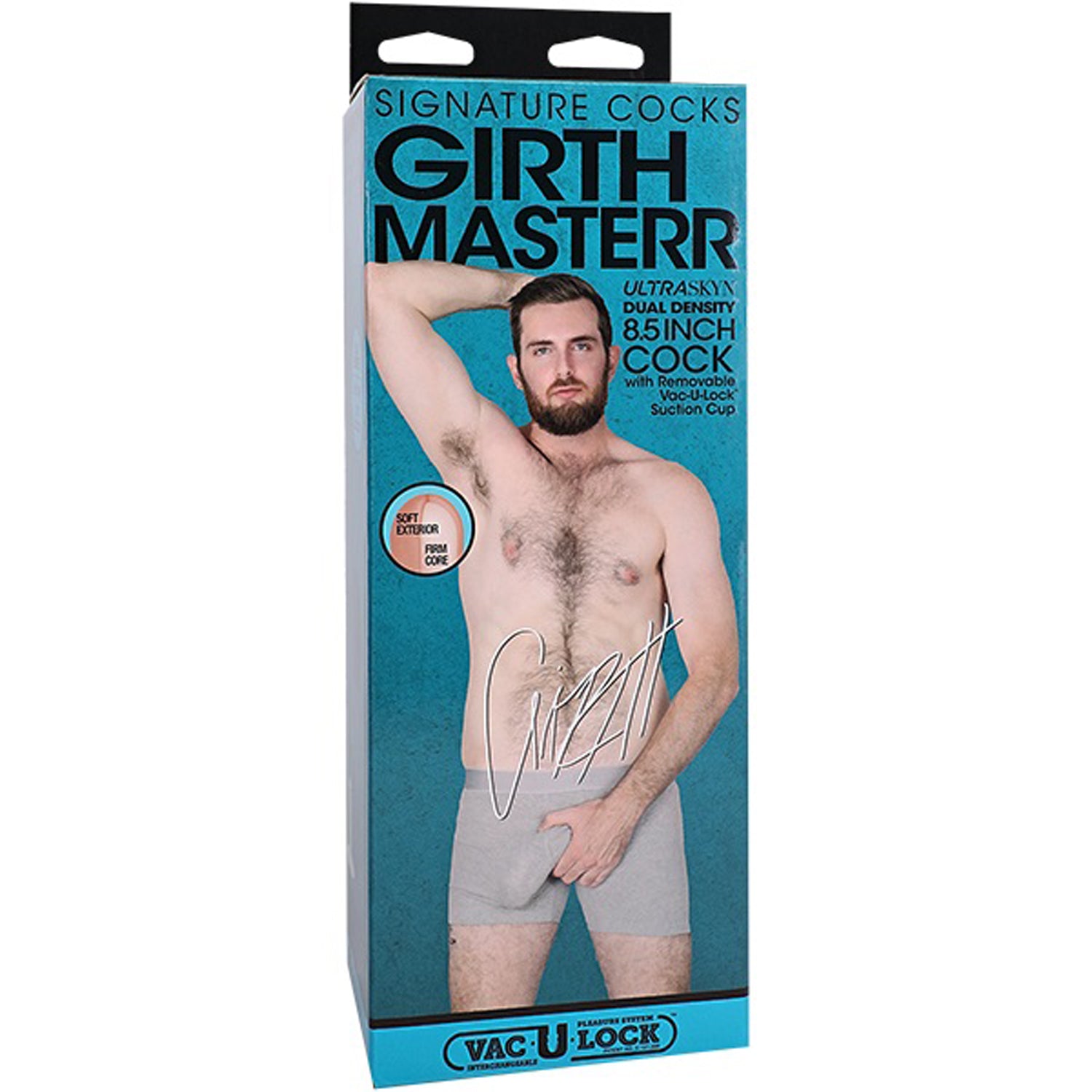 Signature Cocks - Girthmasterr - 8.5" With Removable Vac-U-Lock Suction Cup - Vanilla-Dildos & Dongs-Doc Johnson-Andy's Adult World