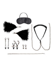 12 Pc Interchangeable Collar and Nipple Clips Set - Black-Nipple Stimulators-Lux Fetish-Andy's Adult World