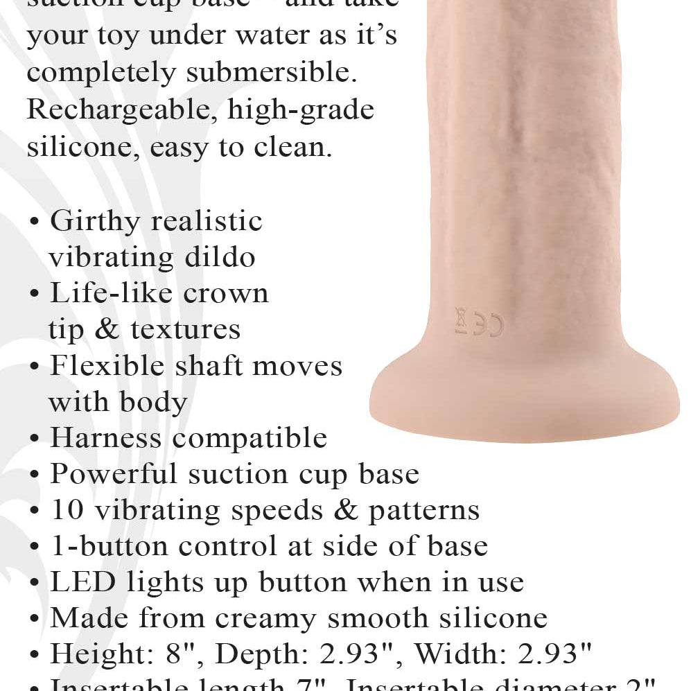 7 Inch Girthy Vibrating Dong - Light-Dildos & Dongs-Evolved Novelties-Andy's Adult World