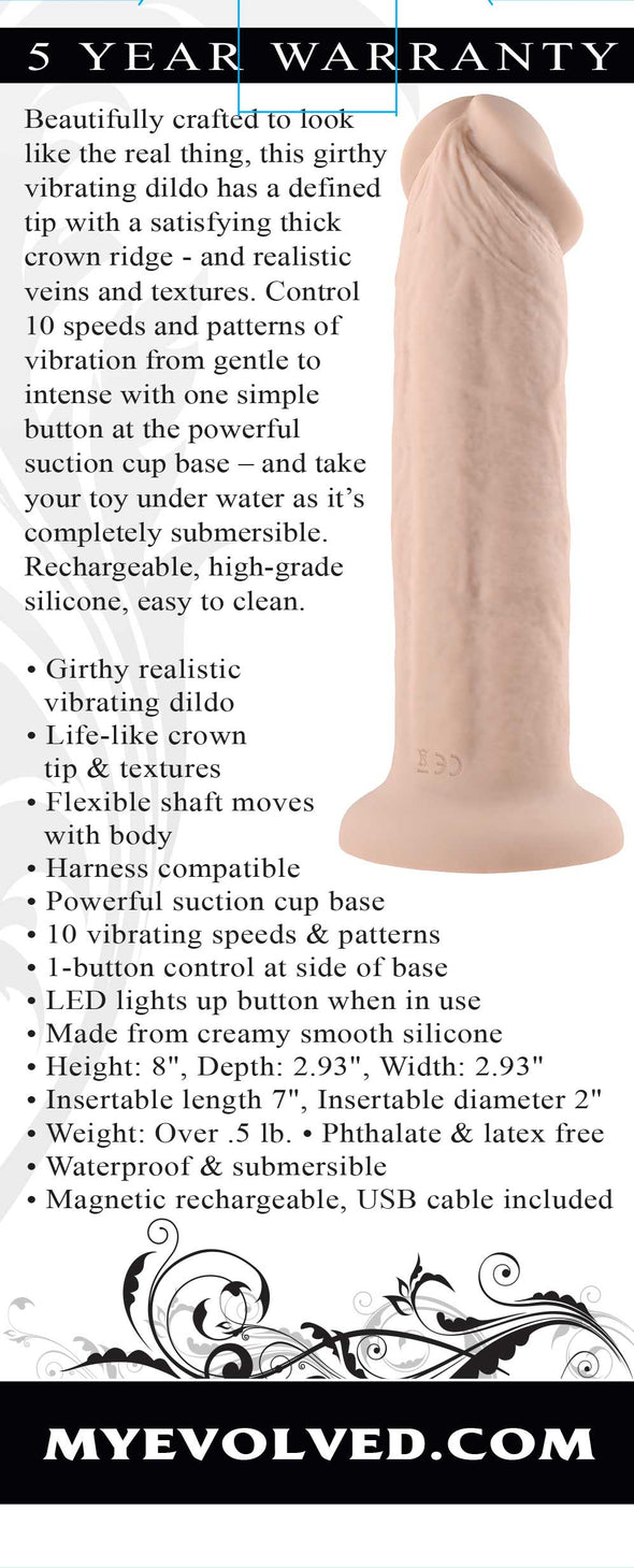 7 Inch Girthy Vibrating Dong - Light-Dildos & Dongs-Evolved Novelties-Andy's Adult World