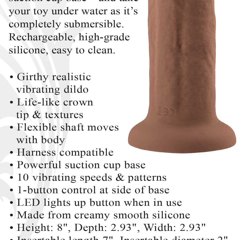 7 Inch Girthy Vibrating Dong - Dark-Dildos & Dongs-Evolved Novelties-Andy's Adult World