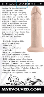 6 Inch Girthy Vibrating Dong - Light-Vibrators-Evolved Novelties-Andy's Adult World