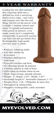 6 Inch Girthy Vibrating Dong - Dark-Vibrators-Evolved Novelties-Andy's Adult World