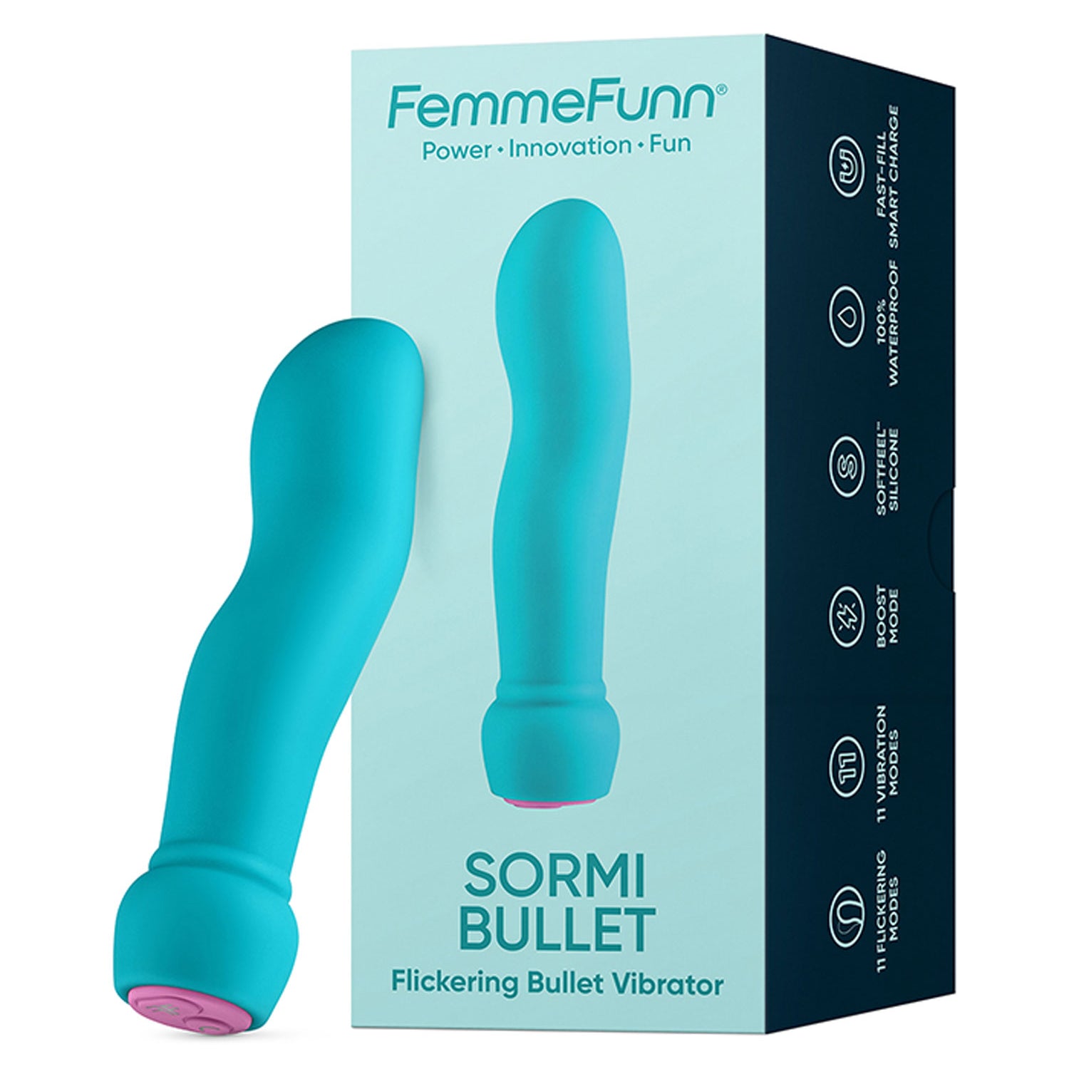 Sormi Bullet Flickering Bullet Vibrator -Turquoise-Vibrators-Femme Funn-Andy's Adult World