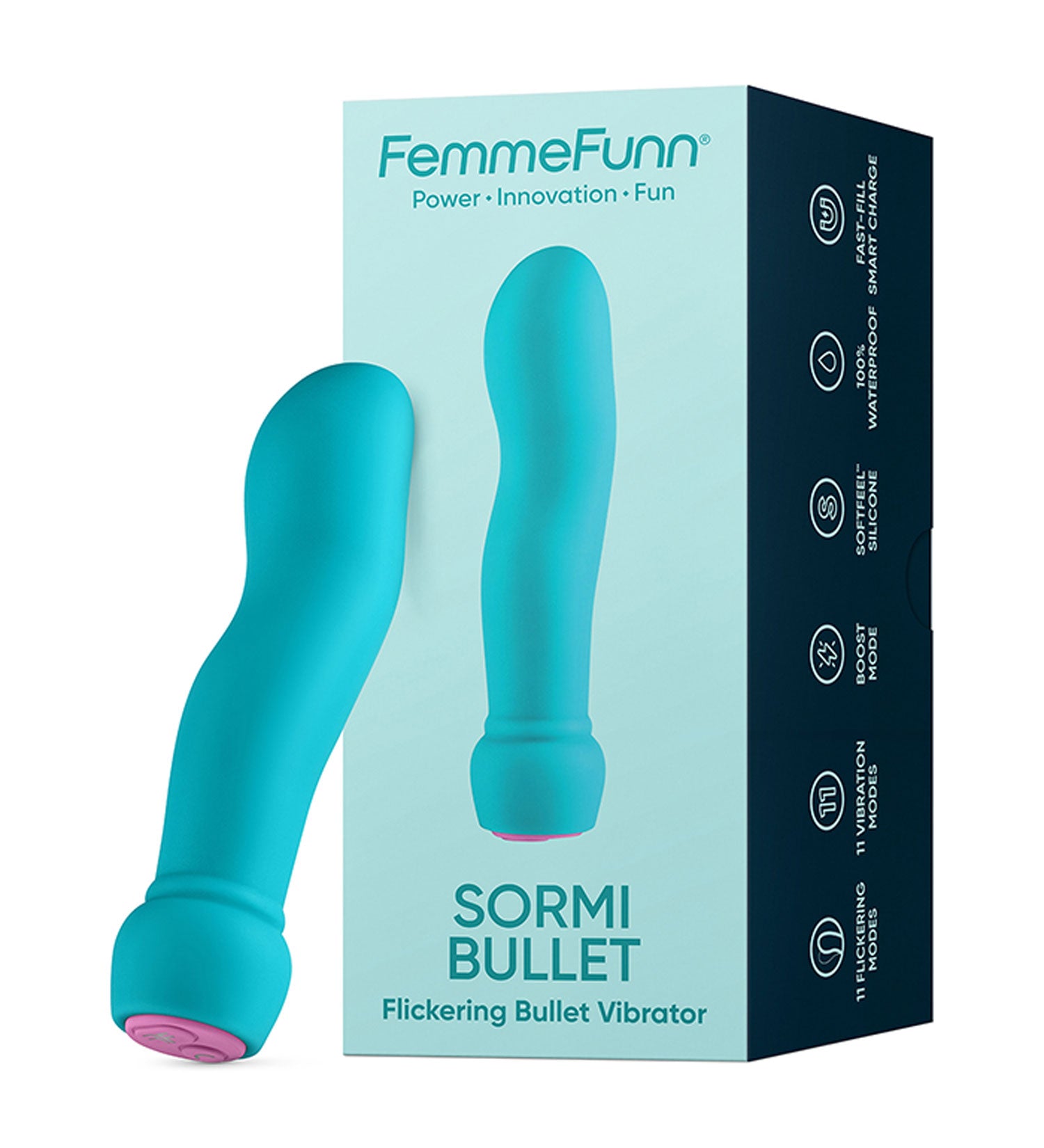 Sormi Bullet Flickering Bullet Vibrator -Turquoise-Vibrators-Femme Funn-Andy's Adult World