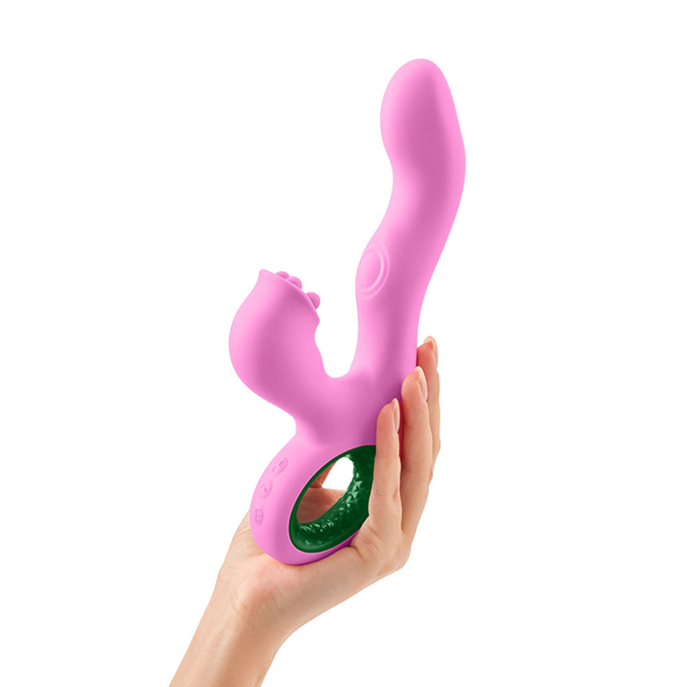 Pallina Triple-Action Rabbit Vibrator - Pink-Vibrators-Femme Funn-Andy's Adult World