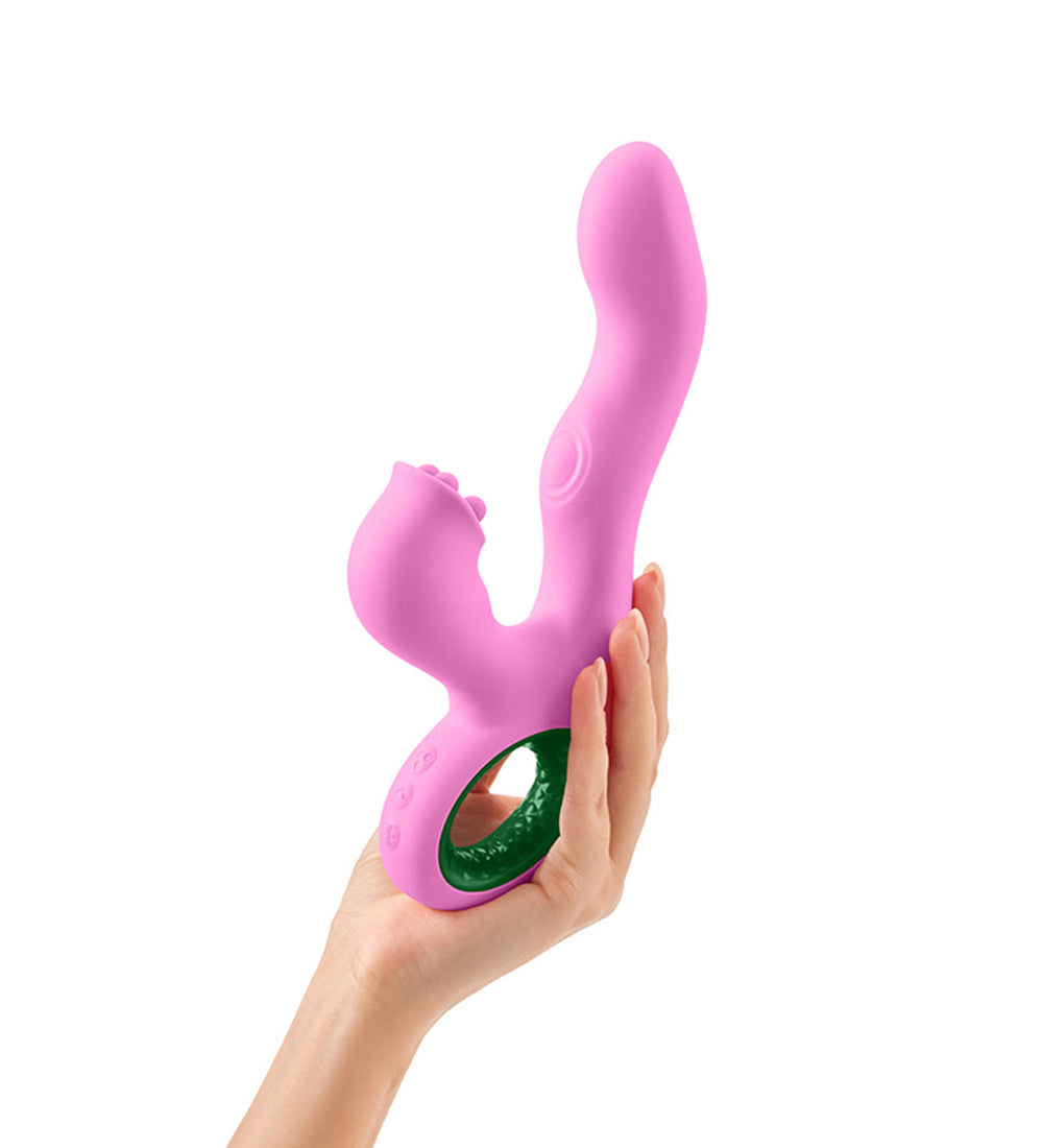 Pallina Triple-Action Rabbit Vibrator - Pink-Vibrators-Femme Funn-Andy's Adult World