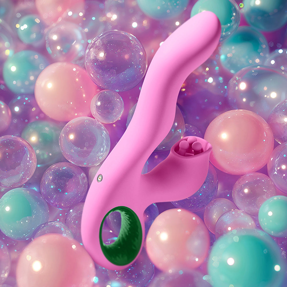 Pallina Triple-Action Rabbit Vibrator - Pink-Vibrators-Femme Funn-Andy's Adult World