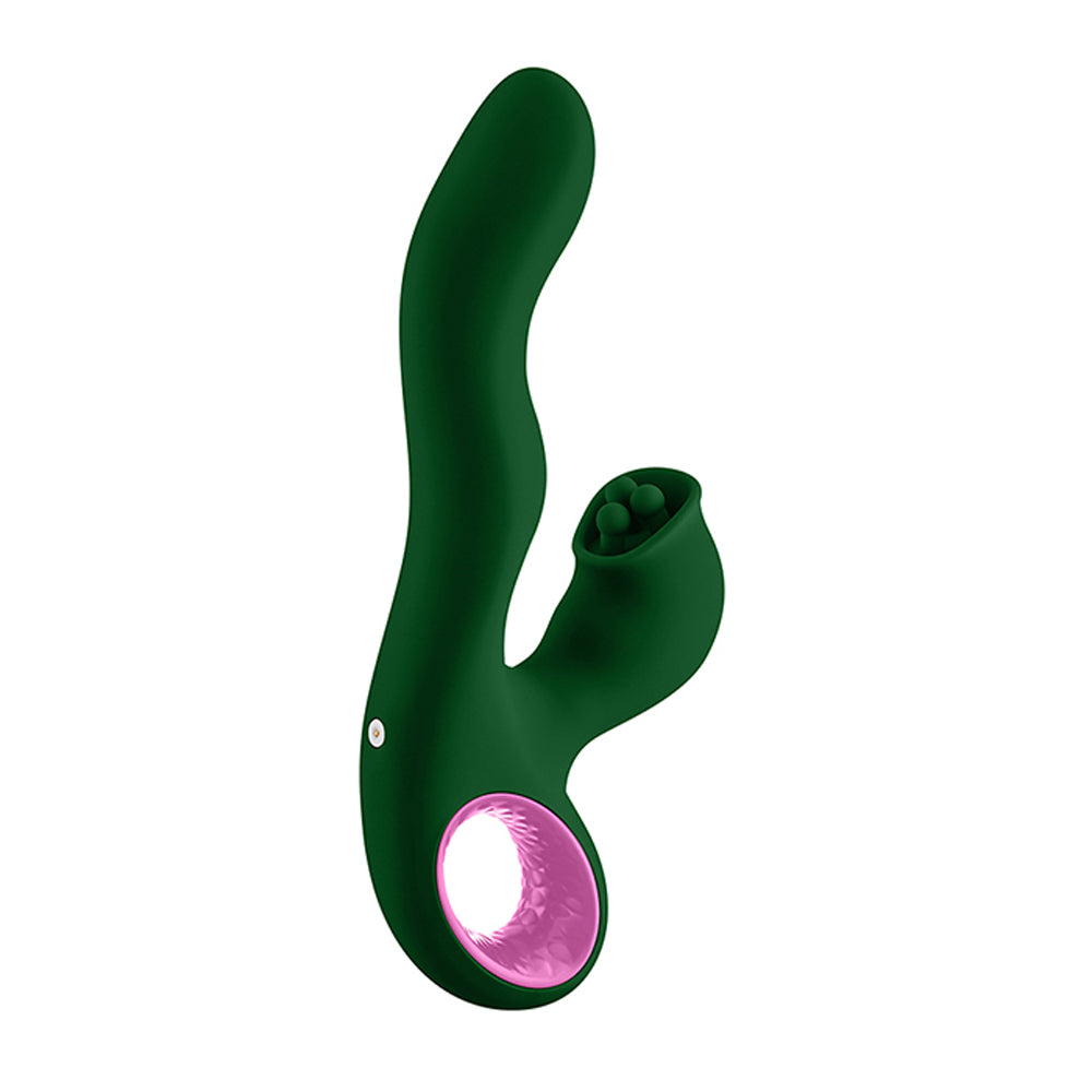 Pallina Triple-Action Rabbit Vibrator - Green-Vibrators-Femme Funn-Andy's Adult World