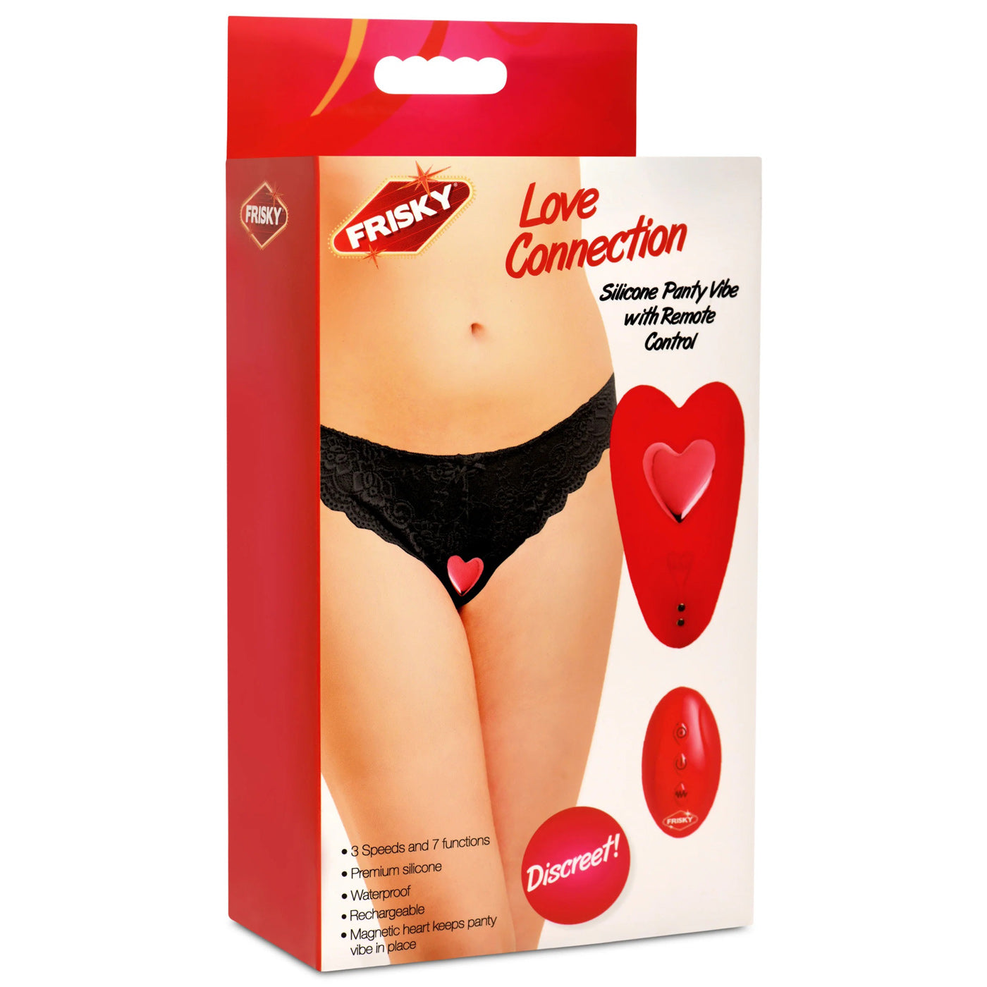 Love Connection Silicone Panty Vibe With Remote Control - Red-Couples Toys-XR Brands Frisky-Andy's Adult World