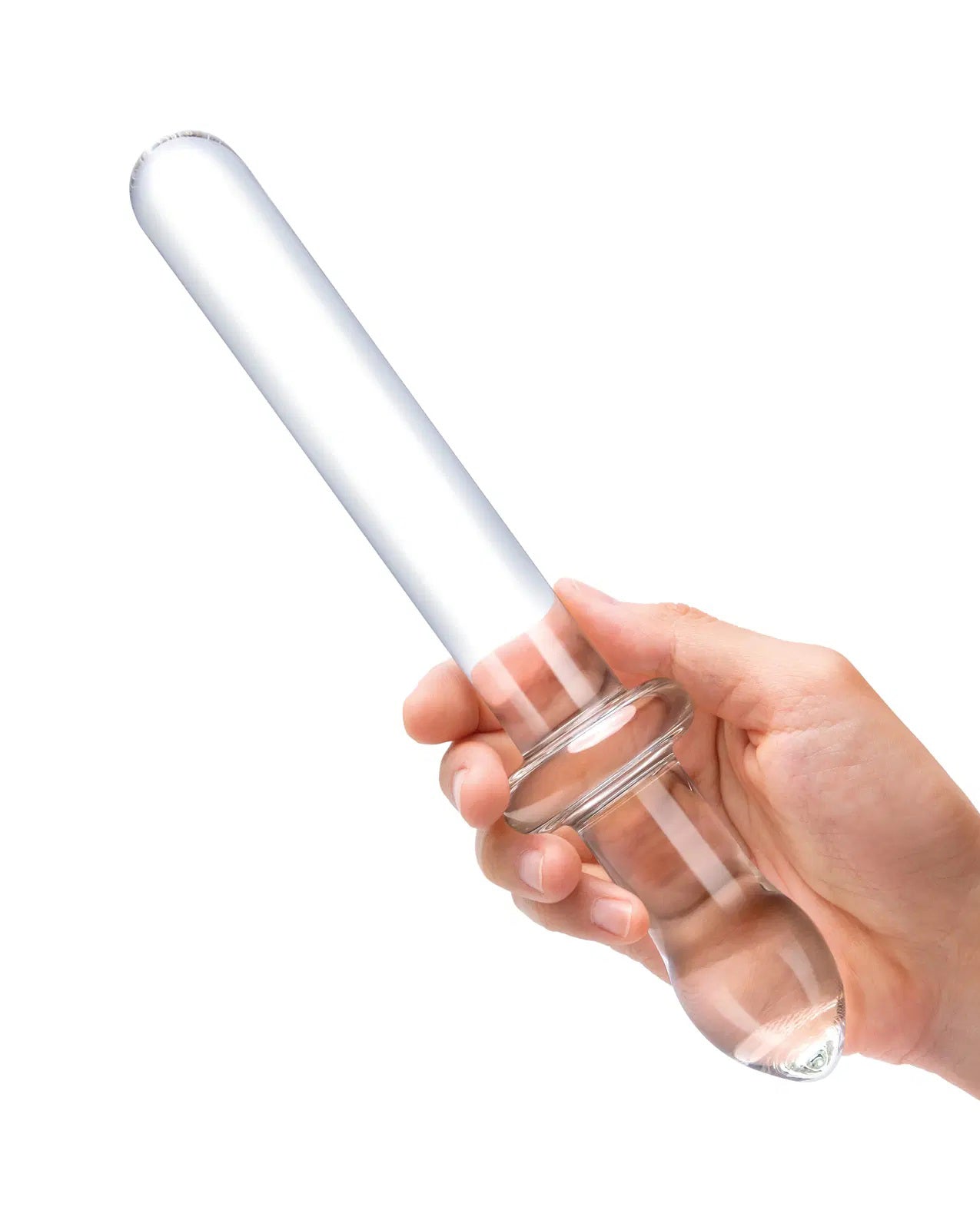 9.25 Inch Classic Smooth Dual-Ended Dildo - Clear-Eco-Friendly-Glas-Andy's Adult World