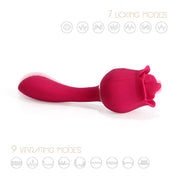 Rhea - the Rose Clit Licking Tongue Vibrator and G Spot Massager - Pink-Clit Stimulators-Honey Play Box-Andy's Adult World