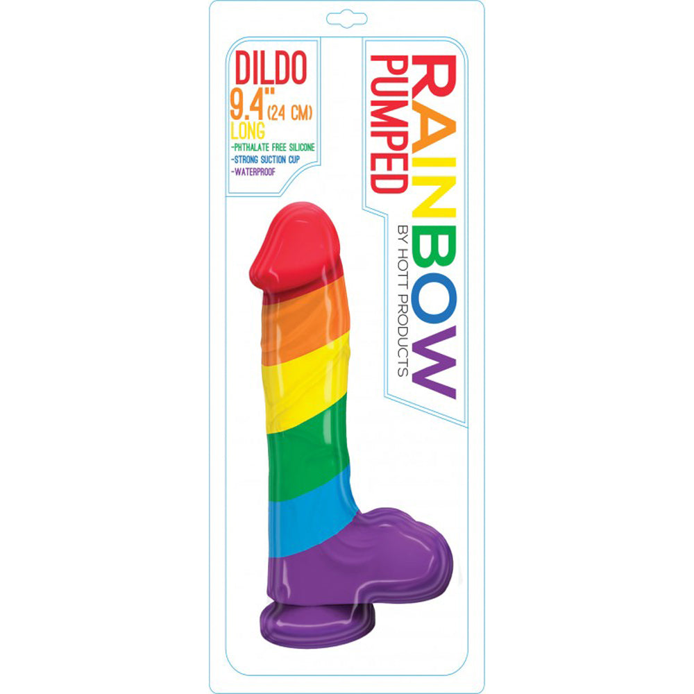 Pumped Rainbow Silicone Dildo-Dildos & Dongs-Hott Products-Andy's Adult World