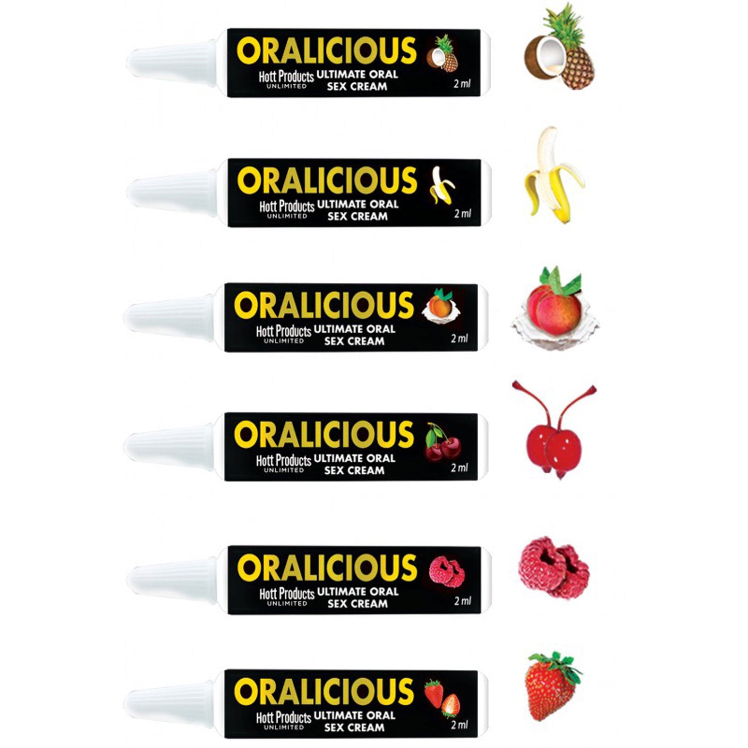 Oralicious Flavored Oral Sex Cream 144pc Display - of 2ml Tubes-Edible-Hott Products-Andy's Adult World