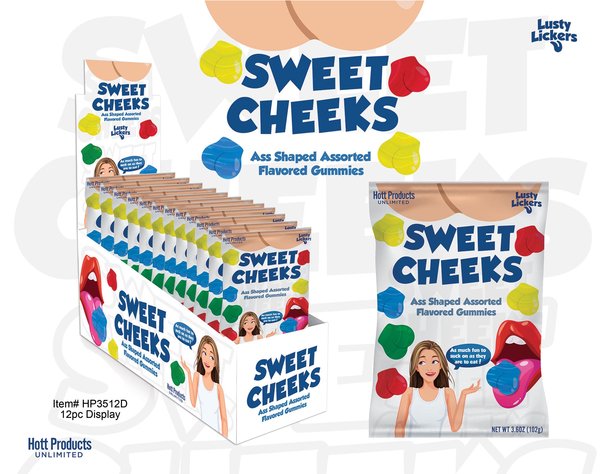 Sweet Cheeks Gummies - Ass Shaped Gummies - Assorted Flavors-Adult Candy-Hott Products-Andy's Adult World