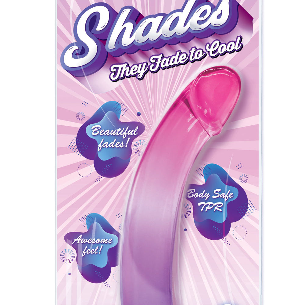 Shades, 8.25" Smoothie Jelly Tpr Gradient Dong - Purple and Pink-Dildos & Dongs-Icon Brands-Andy's Adult World