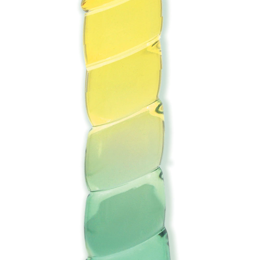 Shades, 7.5" Swirl Jelly Tpr Gradient Dong - Yellow and Mint-Dildos & Dongs-Icon Brands-Andy's Adult World