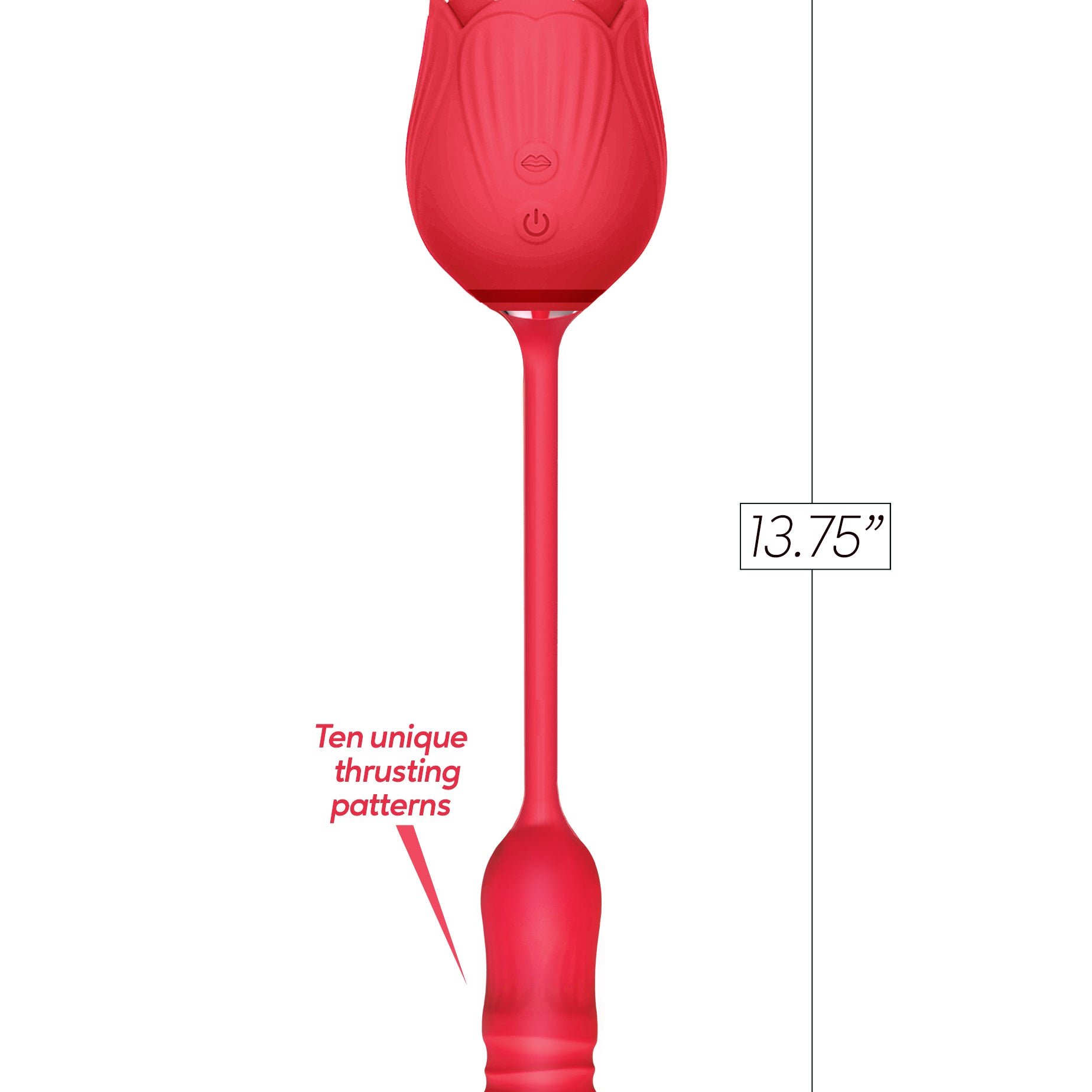 Wild Rose Tonguing Thrusting - Red-Vibrators-Icon Brands-Andy's Adult World