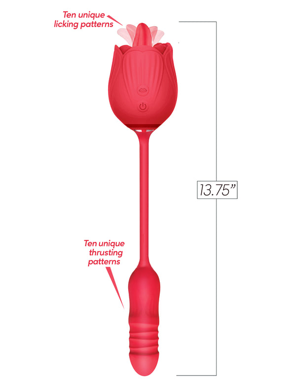 Wild Rose Tonguing Thrusting - Red-Vibrators-Icon Brands-Andy's Adult World