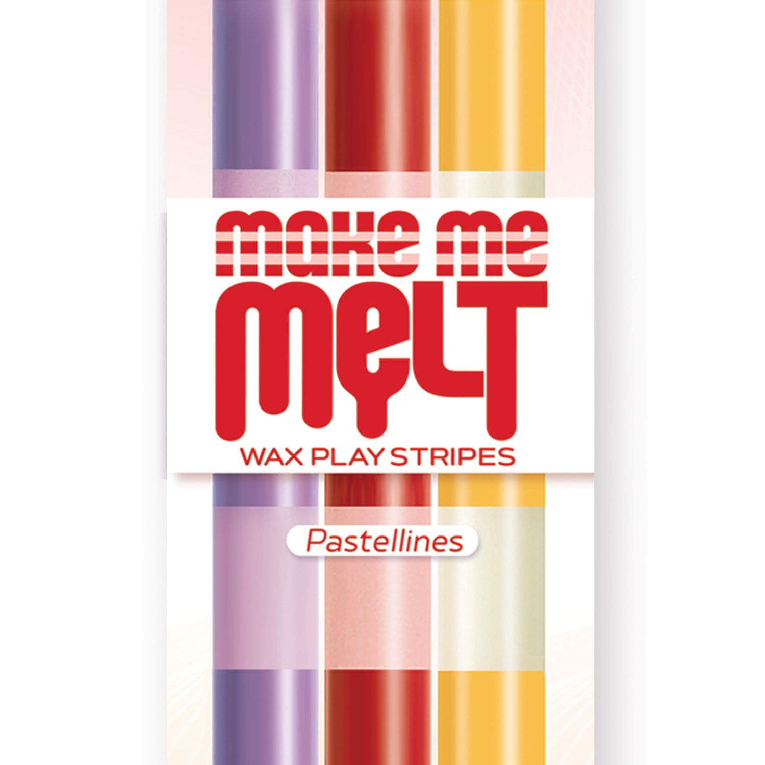 The 9's Make Me Melt Sensual Warm Drip Candles 3pk Stripes Pastellines-Candles-Icon Brands-Andy's Adult World