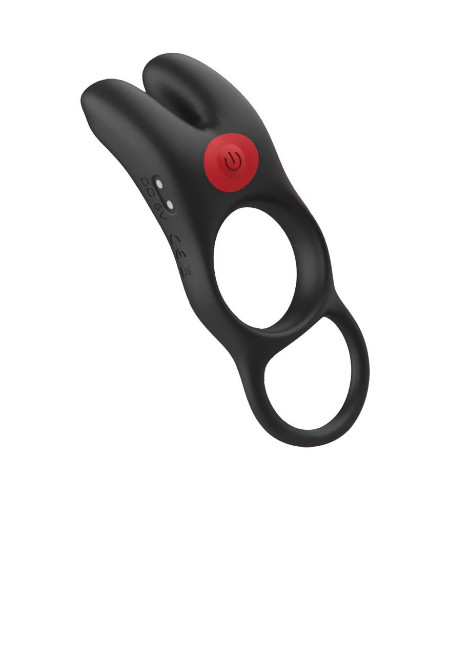 Red Dot Vibrating Cock Ring V1 With Remote - Black/red-Cockrings-Icon Brands-Andy's Adult World